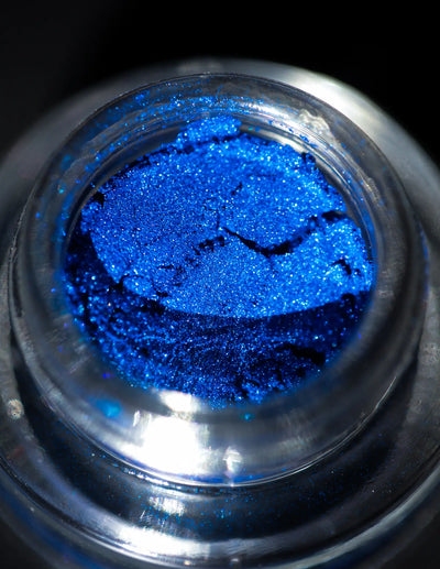 KARYSHA Cosmetics Gray Neon Blue Eyeshadow Glitter Pigment Shade #38 Professional makeup high-quality glitter eyeshadows, best eye-catching pigments, unique eye primer, makeup artist recommended makeup pigments